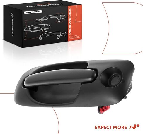A-Premium Front Right Passenger Side Exterior Door Handle with Keyhole Compatible with Chrysler Town & Country 2001-2007, Voyager 2001-2003 & Dodge Caravan/Grand Caravan 2001-2007, Smooth Black in Saudi Arabia