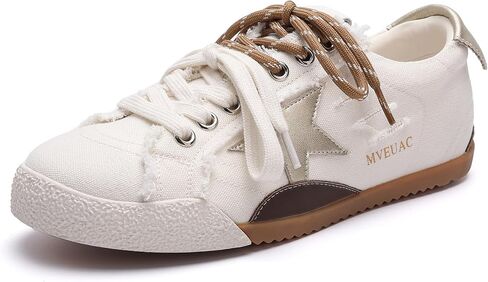 Women’s Fashion Star Sneakers, Lace-Up Low Top Cowhide Suede Casual Shoes, Breathable and Non-Slip Walking Sneakers for Versatile Daily Work in Saudi Arabia