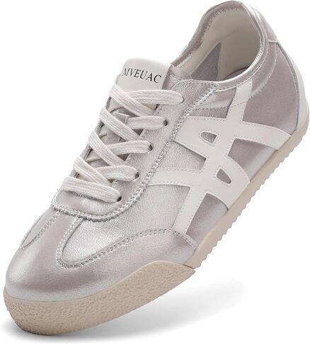 Women's Fashion Sneakers Genuine Leather Sneakers Casual Walking Shoes for Women. in Kuwait