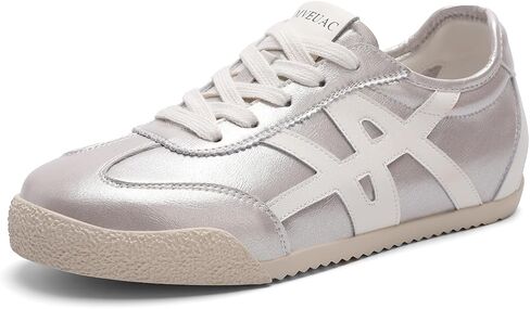 Women's Fashion Sneakers Genuine Leather Sneakers Casual Walking Shoes for Women. in Kuwait