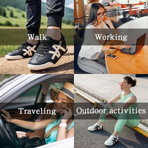 Women's Fashion Sneakers Genuine Leather Sneakers Casual Walking Shoes for Women. in Kuwait