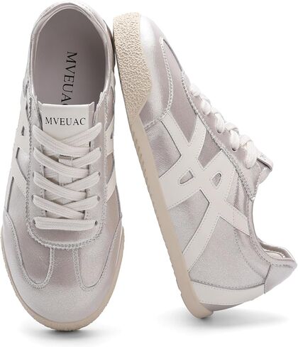 Women's Fashion Sneakers Genuine Leather Sneakers Casual Walking Shoes for Women. in Kuwait