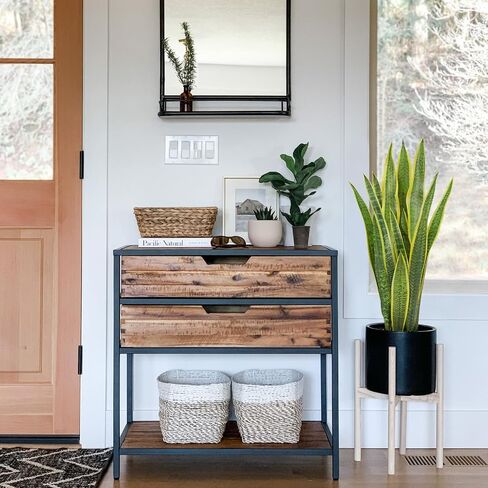 Hollyone 2 مجموعة نبات الأفعى الاصطناعي بوعاء، 28 بوصة فو Sansevieria Trifasciata نباتات كبيرة طويلة القامة الاستوائية وهمية شجرة النباتات الأفعى في وعاء أسود للمنزل مكتب غرفة فناء حديقة ديكور داخلي في الهواء الطلق in Kuwait
