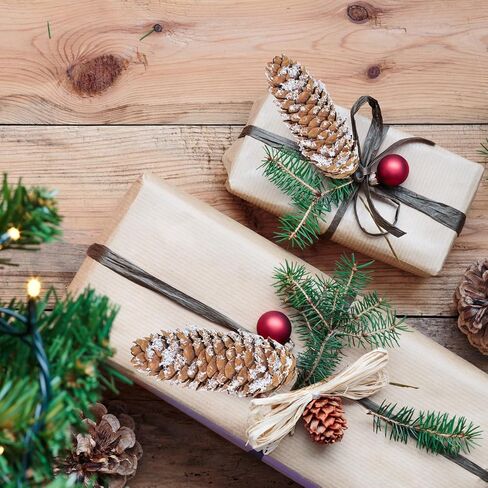 Winlyn 20 Pcs Christmas Natural Pine Cone Picks Snowy Spruce Pine Cones 5.9" Christmas Tree Decorations Hanging Pinecones for Christmas Tree Wreath Garland DIY Crafts Holiday Party Centerpiece in Saudi Arabia