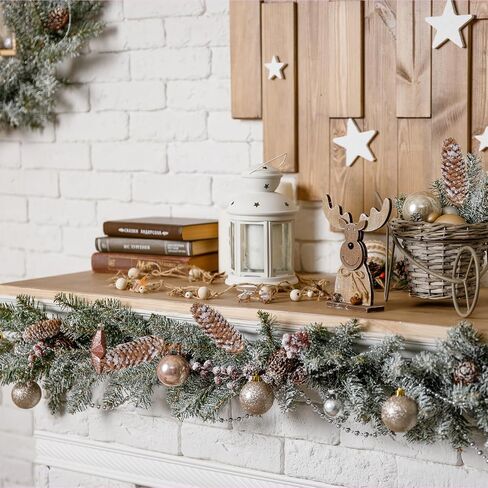 Winlyn 20 Pcs Christmas Natural Pine Cone Picks Snowy Spruce Pine Cones 5.9" Christmas Tree Decorations Hanging Pinecones for Christmas Tree Wreath Garland DIY Crafts Holiday Party Centerpiece in Saudi Arabia