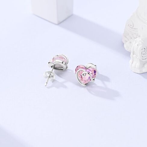 Parmuz 925 Sterling Silver Stud Earrings, Dainty Simple Heart love four leaves Halloween gold Skull Earrings for Women in Saudi Arabia