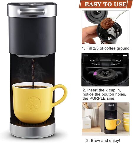 Reusable K Cups for K-Mini/K-Duo, 4 Pack Reusable Coffee Filters Pods for K-eurig, BPA Free Refillable Single K Cups for K-eurig K-Mini, K-Duo, 1.0 & 2.0 Series in Saudi Arabia