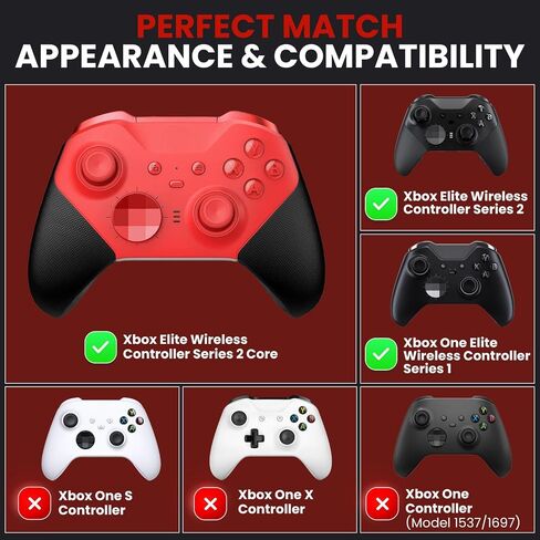 TNP Paddles for Xbox Elite 2 Controller - Accessories Replacement Metal Stainless Steel Paddles Trigger & D-Pad Parts Accessories Compatible with Xbox Elite Controller Series 2 Core, Red in Saudi Arabia