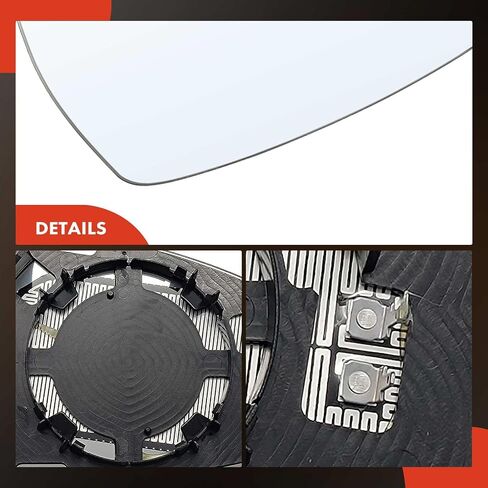 A-Premium Left Driver Side Heated Mirror Glass with Backing Plate - Compatible with Audi A3 2015-2020 - Exterior Side View Flat Mirror in Saudi Arabia