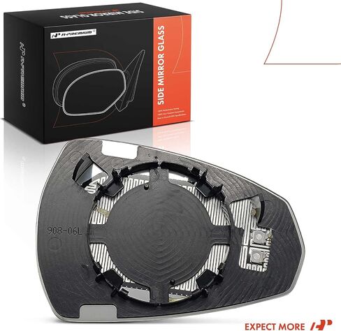 A-Premium Left Driver Side Heated Mirror Glass with Backing Plate - Compatible with Audi A3 2015-2020 - Exterior Side View Flat Mirror in Saudi Arabia
