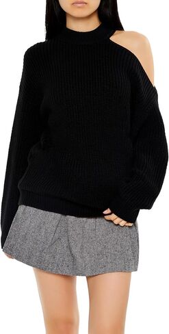 Forever 21 Women's Asymmetrical Open-Shoulder Sweater in Saudi Arabia