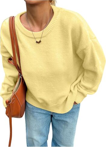 SOLY HUX Women's Oversized Sweater Long Sleeve Crewneck Pullover Tops Casual Trendy Sweaters in Saudi Arabia