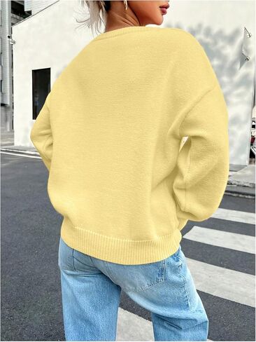 SOLY HUX Women's Oversized Sweater Long Sleeve Crewneck Pullover Tops Casual Trendy Sweaters in Saudi Arabia