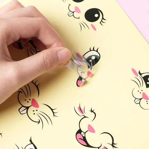 CCINEE 30pcs Easter Bunny Face Stickers, Rabbit Face Vinyl Decals for Easter Party Crafts Wall Window Clings Self Adhesive Glass Refrigerator Door Car Decorations Party Hunting Rewards Gifts in Saudi Arabia