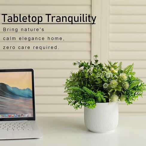نباتات وهمية مع أوعية سيراميك، نباتات صناعية داخلية، زهور نباتية صناعية لتزيين الطاولة المركزية في غرفة الطعام، ديكور المنزل، غرفة المعيشة، الحمام، ديكور المزرعة الحديثة in Saudi Arabia