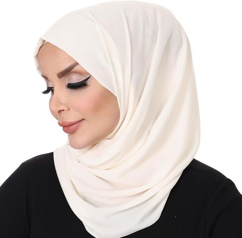 حجاب حريري فاخر - وشاح خفيف الوزن وغير شفاف، غطاء رأس ناعم ومسامي للارتداء اليومي البسيط in Saudi Arabia