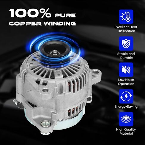 New Alternator Replacement 4.7 4.7L for Dodge Dakota 2000 4.7L, for Dodge Durango 2000 4.7L, for Jeep Grand Cherokee 1999-2000 4.7L, Replace for 13790 334-1338 56041324AC in Saudi Arabia