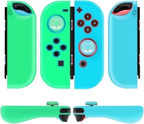 حافظة TNP Joycon لجهاز Nintendo Switch - حافظة Joy Con من السيليكون لجهاز Nintendo Switch & Switch OLED - غطاء حافظة وحدة تحكم التبديل الواقية مع أغطية قبضة الإبهام لجهاز Nintendo Switch Joycon (الراكون) in Saudi Arabia
