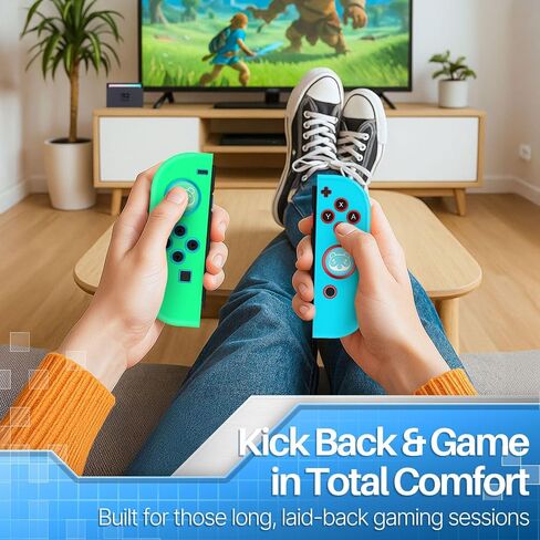 حافظة TNP Joycon لجهاز Nintendo Switch - حافظة Joy Con من السيليكون لجهاز Nintendo Switch & Switch OLED - غطاء حافظة وحدة تحكم التبديل الواقية مع أغطية قبضة الإبهام لجهاز Nintendo Switch Joycon (الراكون) in Saudi Arabia
