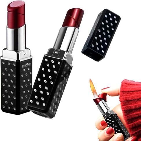 ولاعة أحمر الشفاه اللطيفة، عبوتان من ولاعة البوتان الناعمة القابلة لإعادة الملء مع أداة تعديل اللهب، ولاعة شعلة مبتكرة هدايا ولاعات رائعة للنساء والفتيات والسيدات وأعياد الميلاد والذكرى السنوية (بدون البيوتان) - أزرق in Kuwait