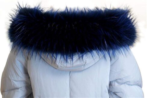 Queenbox Women's Faux Fur Scarf Scarves Collar Hood Trim Fluffy, Black Raccoon 70cm in Saudi Arabia