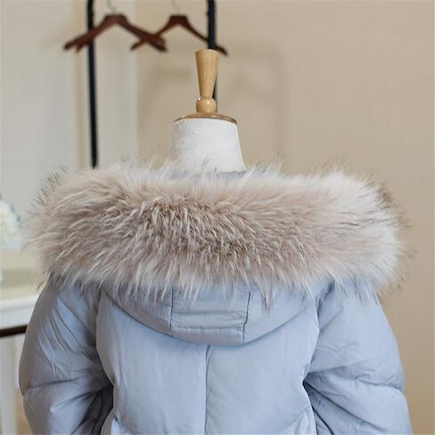 Queenbox Women's Faux Fur Scarf Scarves Collar Hood Trim Fluffy, Black Raccoon 70cm in Saudi Arabia