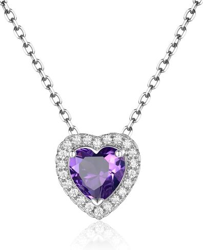 قلادة FindChic Dainty Heart جوهرة الميلاد للنساء الأمهات والفتيات مطلية بالبلاتين CZ قلادة لامعة لعيد الميلاد والذكرى السنوية لعيد الحب لأمها، مع صندوق هدايا in Saudi Arabia