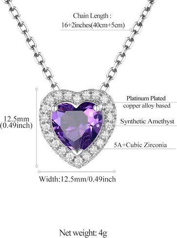 قلادة FindChic Dainty Heart جوهرة الميلاد للنساء الأمهات والفتيات مطلية بالبلاتين CZ قلادة لامعة لعيد الميلاد والذكرى السنوية لعيد الحب لأمها، مع صندوق هدايا in Saudi Arabia