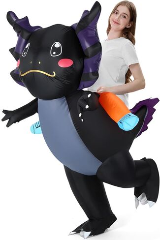 Inflatable Axolotl Costume Adult Unisex Mexican Salamander Funny Ride on Costume for Halloween Cosplay Party Games in Saudi Arabia
