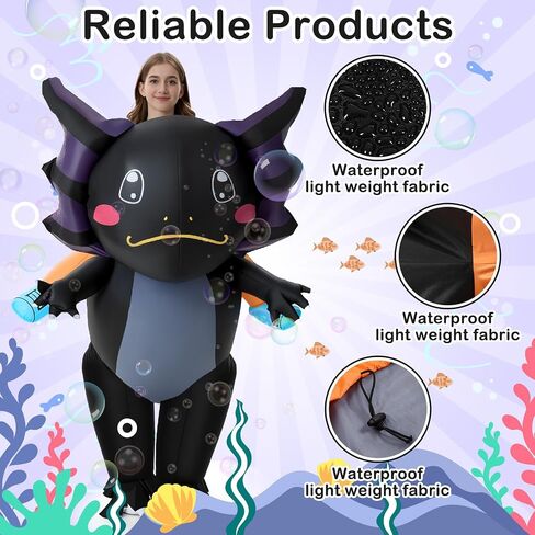 Inflatable Axolotl Costume Adult Unisex Mexican Salamander Funny Ride on Costume for Halloween Cosplay Party Games in Saudi Arabia