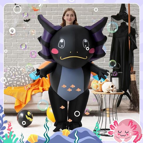 Inflatable Axolotl Costume Adult Unisex Mexican Salamander Funny Ride on Costume for Halloween Cosplay Party Games in Saudi Arabia