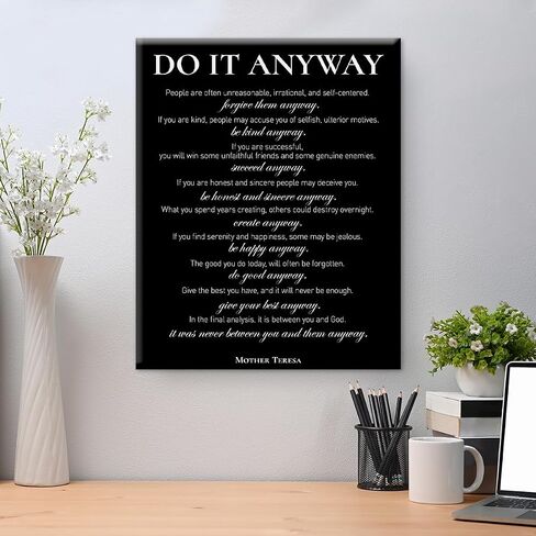 Inspirational Canvas Wall Art Motivational Do It Anyway Quote Canvas Print Positive Canvas Painting Office Home Wall Decor Framed Gift 8 x 10 Inches in Saudi Arabia