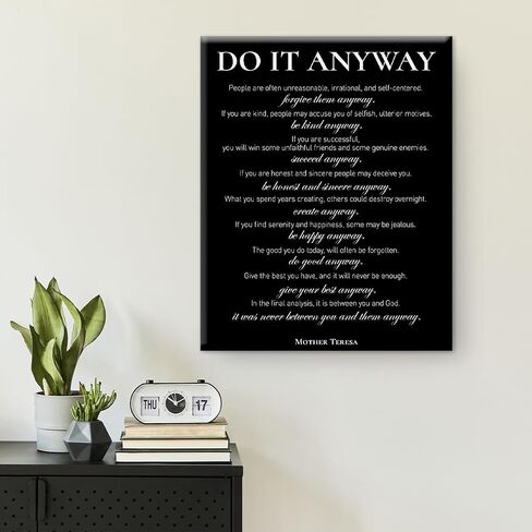 Inspirational Canvas Wall Art Motivational Do It Anyway Quote Canvas Print Positive Canvas Painting Office Home Wall Decor Framed Gift 8 x 10 Inches in Saudi Arabia
