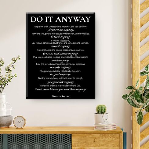Inspirational Canvas Wall Art Motivational Do It Anyway Quote Canvas Print Positive Canvas Painting Office Home Wall Decor Framed Gift 8 x 10 Inches in Saudi Arabia