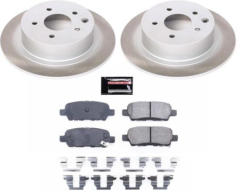 Power Stop SC098 Rear Brake Kit With Semi-Coated Brake Rotors and Ceramic Brake Pads & Hardware For Nissan Altima Maxima Sentra Juke [Application Specific 11.46" Rotors] in Saudi Arabia