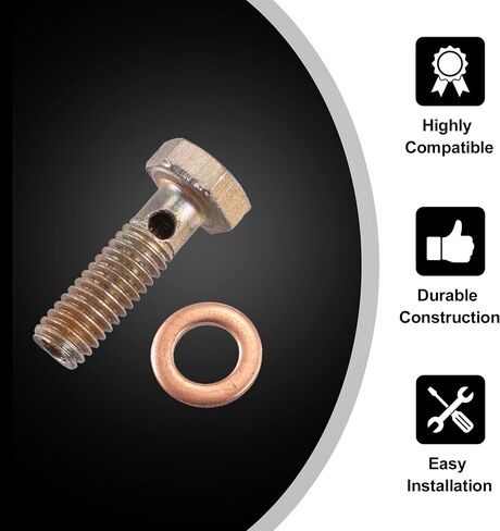 X AUTOHAUX 2 مجموعة مسمار بانجوي تركيب الفرامل طقم محوّل M6x1 خط الفرامل موضوع مسمار بانجوي مع فواصل 6 مللي متر in Saudi Arabia