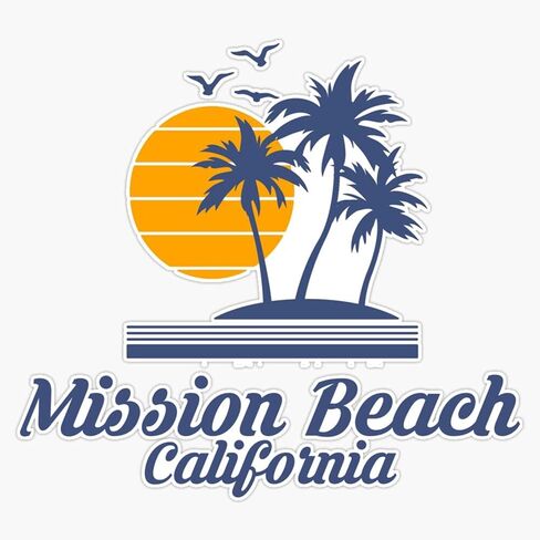 Mission Beach California Ca State Home City Tourist Travel Souvenir Beach Gift Sticker Vinyl Decal Wall Laptop Window Car Bumper Sticker 5" in Saudi Arabia
