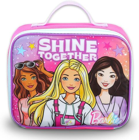 Barbie Backpack and Lunch Bag Set - Bundle with 16" School Bag, Lunch Box, Water Bottle, Stickers, More | Barbie Backpack with Lunchbox for Girls, Kids in Saudi Arabia