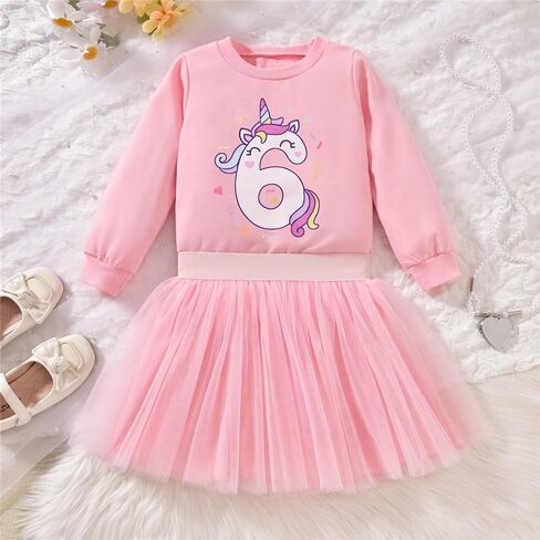 6th Birthday Outfit for Girls 6 Year Old Six Sixth Sweatshirt Tutu Skirt Fall Clothes in Saudi Arabia