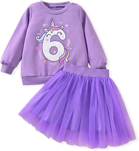 6th Birthday Outfit for Girls 6 Year Old Six Sixth Sweatshirt Tutu Skirt Fall Clothes in Saudi Arabia