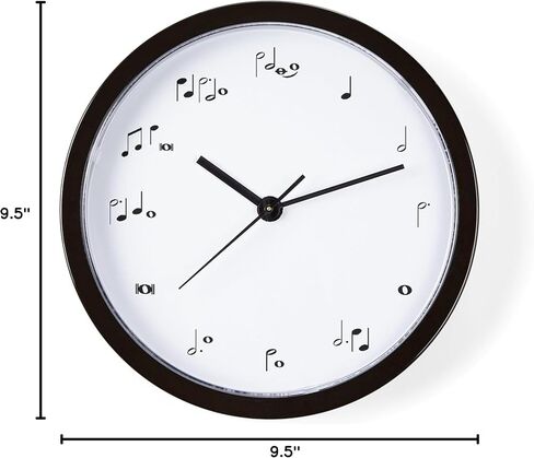 CafePress Music Notes Musician Time ساعة حائط مقاس 10 بوصات لغرفة المعيشة أو المطبخ أو المكتب in Saudi Arabia