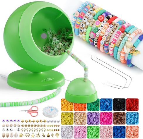 ETUDAW Bead Spinner, Clay Beads Bracelet Making Kit, Beginner 4500 PCS 18 Colors Clay Beads and Charms Kit for Necklaces and Bracelets, DIY Arts and Crafts Birthday Gifts(Blue) in Saudi Arabia