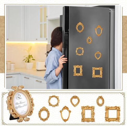 15 Pcs Mini Gold Picture Frames Bulk Vintage Resin Baroque Antique Small Jewelry Table Display Photo Frame Tiny for Christmas Wedding DIY Home Wall Party Decor (Unable to Accommodate Photo) in Saudi Arabia