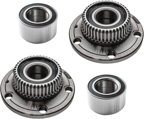 محور ديترويت - مجموعة محامل العجلات والمحاور المكونة من 4 قطع لسيارة VW Beetle Golf Jetta Audi TT، 2 محامل العجلات الأمامية 2 محامل العجلات الخلفية واستبدال المحاور in Kuwait