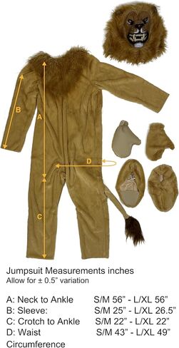 California Costumes, Men's Lion Jumpsuit With Mask in Saudi Arabia