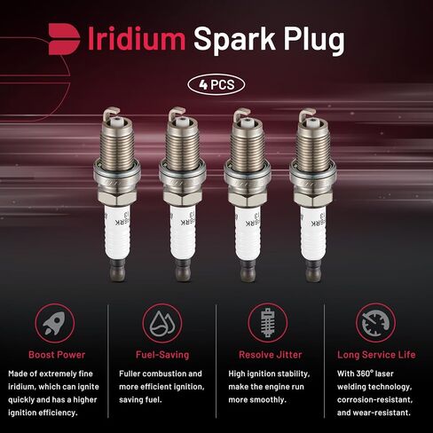BDFHYK 4929 Spark Plugs Compatible with Honda Kawasaki Yamaha Suzuki Triumph KTM Universal Motorcycle Spark Plugs Replacement for BPR7HS Set of 4 in Saudi Arabia