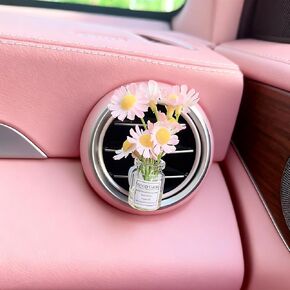 Girl Girly Car Accessories for Women, Cute Car Decor Dashboard Decorations, Cute Flower Air Freshener Vent Clips, Auto Interior Dash Ornament Accessories (pink daisy, small) in Saudi Arabia
