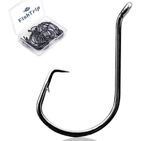 خطافات دائرة الأخطبوط للمياه المالحة - 50 قطعة خطاف صيد سمك السلور، خطافات صيد أوفست للحفارات مقاس 1 1/0 2/0 3/0 4/0 5/0 6/0 7/0 8/0 9/0 in Kuwait