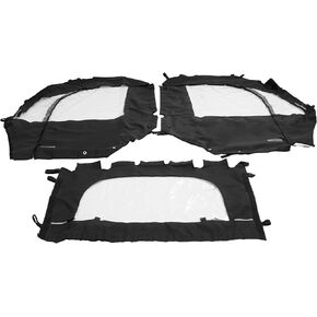 أبواب حاوية الكابينة الناعمة UTV مع نافذة خلفية متوافقة مع موديلات 2008-2021 Kubota RTV 400/450/500/520 ملحقات النوافذ الشفافة للباب الأسود الناعم in Kuwait