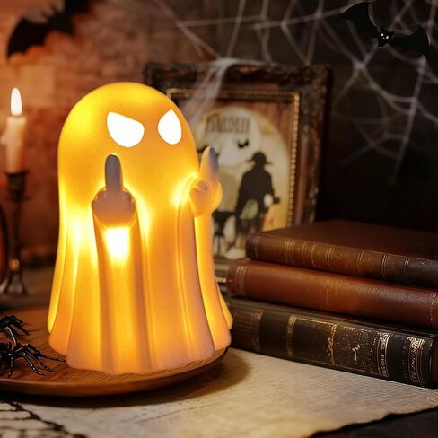 Halloween Ghost Figurine, Light Up Ghost for Halloween Decorations, Resin Spooky Statue with LED, Indoor Decor Home Table, Party Fireplace Desk Porch in Saudi Arabia